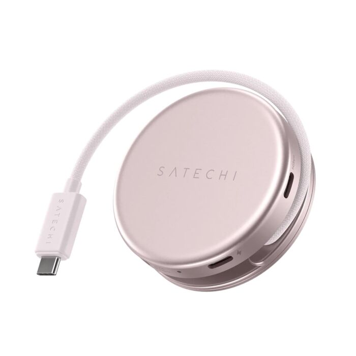 Satechi OntheGo Adapter do urządzeń mobilnych 5w1 (USB-C 5 Gbps / USB-A 5 Gbps / HDMI 4K / czytnik kart SD 104MB/s / USB-C PD passthrough 60W) - Subtelny róż - ST-POTG5P - zdjęcie 1 z 8