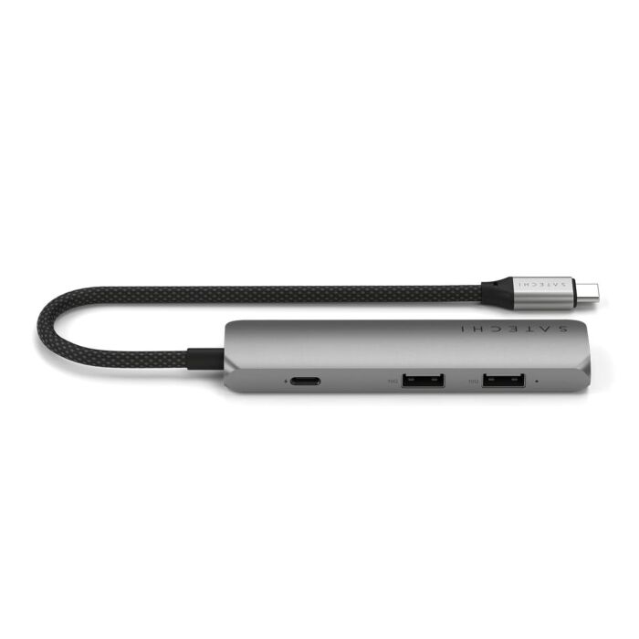 Satechi Slim Multiport Adapter 4K Aluminiowy adapter do urządzeń mobilnych USB-C 4w1 USB-C / 4K HDMI / 2x USB-A - Gwiezdna szarość - ST-P4SM - zdjęcie 1 z 8