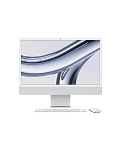 Apple iMac 24 4,5K Retina M3 8-core CPU + 10-core GPU / 16GB / 512GB SSD / Gigabit Ethernet / Srebrny (Silver) – Outlet