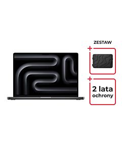 Apple MacBook Pro 14 M4 10-core CPU + 10-core GPU / 16GB / 1TB SSD / Klawiatura US / Gwiezdna czerń (Space Black) + Tomtoc Terra-A27 Pikowany pokrowiec - Czarny (Lavascape) + Service Pack Gold 2 lata