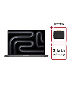 Apple MacBook Pro 16 M4 Pro 14-core CPU + 20-core GPU / 24GB / 512GB SSD / Klawiatura US / Gwiezdna czerń (Space Black) + TomToc Defender-A14 Aktówka - Czarna (Black) + Service Pack Platinum 3 lata