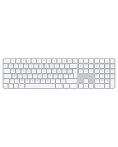 Apple Magic Keyboard Klawiatura z Touch ID i polem numerycznym w kolorze białym (USB-C) – układ ISO Angielski (międzynarodowy PL)