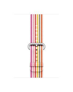 Apple Pasek nylonowy w kolorze różowym (prążki) do koperty 42mm / 44mm / 45mm / 46mm / 49mm - rozmiar M/L