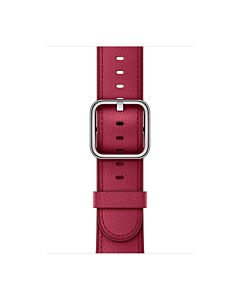 Apple Skórzany pasek z klamrą klasyczną w kolorze borówkowym do koperty 42mm / 44mm / 45mm / 46mm / 49mm - rozmiar M/L