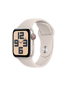 Apple Watch SE 2-gen. GPS + Cellular Koperta 40mm z Aluminium w kolorze Księżycowej poświaty z Paskiem sportowym w kolorze Księżycowej poświaty - rozmiar S/M