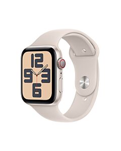 Apple Watch SE 2-gen. GPS + Cellular Koperta 44mm z Aluminium w kolorze Księżycowej poświaty z Paskiem sportowym w kolorze Księżycowej poświaty - rozmiar M/L