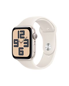 Apple Watch SE GPS Koperta 44mm z Aluminium w kolorze Księżycowej poświaty z Paskiem sportowym w kolorze Księżycowej poświaty - M/L