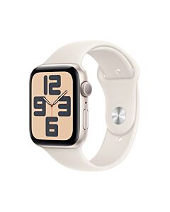Apple Watch SE GPS Koperta 44mm z Aluminium w kolorze Księżycowej poświaty z Paskiem sportowym w kolorze Księżycowej poświaty - S/M - Outlet