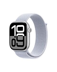 Apple Watch Series 10 GPS + Cellular Koperta 46mm z Aluminium w kolorze Srebrnym z Opaską sportową w kolorze Błękitnego obłoku - Outlet