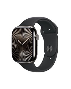 Apple Watch Series 10 GPS + Cellular Koperta 46mm z Tytanu w kolorze Łupku z Paskiem sportowym w kolorze Czarnym - M/L – Outlet