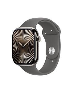 Apple Watch Series 10 GPS + Cellular Koperta 46mm z Tytanu w kolorze Naturalnym z Paskiem sportowym w kolorze Górskiej szarości - S/M