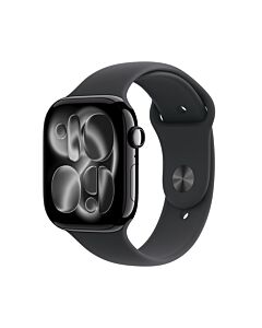 Apple Watch Series 11 GPS + Cellular Koperta 46mm z Aluminium w kolorze Onyksu z Paskiem sportowym w kolorze Czarnym - S/M - Outlet