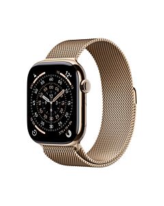 Apple Watch Series 11 GPS + Cellular Koperta 46mm z Tytanu w kolorze Złotym z Bransoletą mediolańską w kolorze złotym - M/L