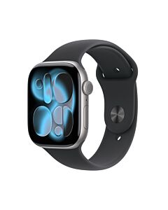 Apple Watch Series 11 GPS Koperta 42mm z Aluminium w kolorze Gwiezdnej szarości z Paskiem sportowym w kolorze Czarnym - M/L – Outlet