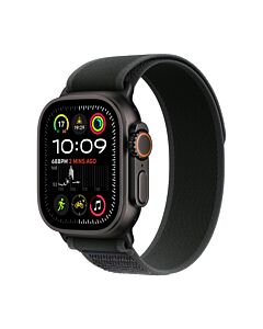 Apple Watch Ultra 2 GPS + Cellular Koperta 49mm z Tytanu w kolorze Czarnym z Opaską Trail w kolorze Czarnym - S/M – Outlet