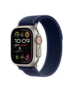 Apple Watch Ultra 2 GPS + Cellular Koperta 49mm z Tytanu w kolorze Naturalnym z Opaską Trail w kolorze Niebieskim - M/L
