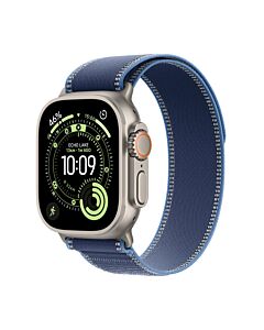 Apple Watch Ultra 3 GPS + Cellular Koperta 49mm z Tytanu w kolorze Naturalnym z Opaską Trail w kolorze niebieskim/jaskrawoniebieskim -S/M