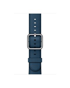 Apple Skórzany pasek z klamrą klasyczną w kolorze kosmicznego błękitu do koperty 44mm / 45mm / 46mm / 49mm - rozmiar M/L