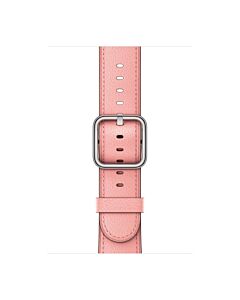 Apple Skórzany pasek z klamrą klasyczną w kolorze delikatnego różu do koperty 44mm / 45mm / 46mm / 49mm - rozmiar M/L