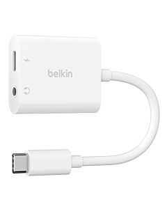 Belkin Adapter do wyjścia audio 3,5mm i ładowania USB-C do iPhona - Biały
