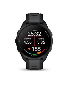Garmin Forerunner 165 Smartwatch z kopertą 43mm Czarny z paskiem silikonowym w kolorze łupkowej szarości