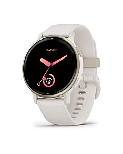 Garmin Vivoactive 5 Smartwatch z kopertą 42mm Aluminiowy bezel w kolorze Cream Gold z kopertą w kolorze Ivory i silikonowym paskiem
