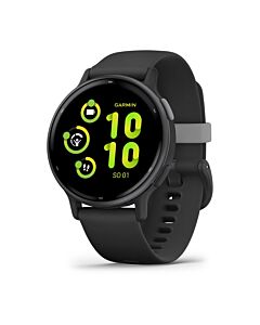 Garmin Vivoactive 5 Smartwatch z kopertą 42mm Aluminiowy bezel w kolorze Slate z czarną kopertą i silikonowym paskiem