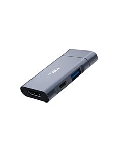 JCPal Travel Hub USB-C 3-in-1 HDMI/ USB-A / USB-C - Szary