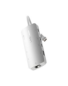 LINQ Hub 8in1 Pro Studio USB-C Multiport /8K HDMI / USB-C PD 140W / 3 x USB-A / 2 x USB-C / Enthernet 2,5Gb/s - Srebrny