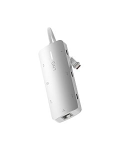 LINQ Hub 8in1 Pro USB-C Multiport /4K HDMI / USB-C PD 140W / USB-A / 2 x USB-C / Enthernet 2,5Gb/s / Czytnik kart - Srebrny