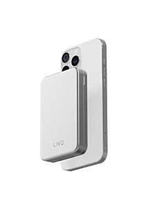 LINQ Powerbank magnetyczny 3in1 do iPhone / AirPods / Apple Watch  8.000 mAh kompatybilny z MagSafe - Srebrny