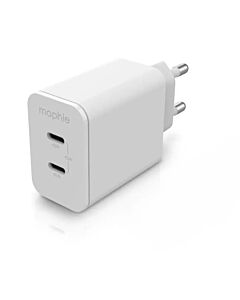 Mophie GAN - Ładowarka sieciowa 45W 2x USB-C - Biała