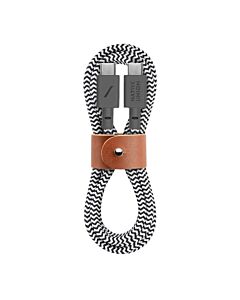 Native Union Belt Cable Kabel USB-C na USB-C 1,2 m - Biało-czarny (zebra)