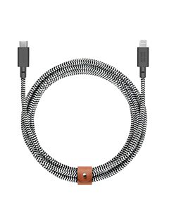 Native Union Belt Cable XL Kabel USB-C na lightning 3m - Biało-czarny (zebra)