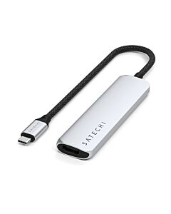 Satechi Slim Multiport Adapter 4K Aluminiowy adapter do urządzeń mobilnych USB-C 4w1 USB-C / 4K HDMI / 2x USB-A - Srebrny