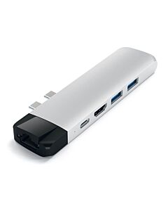 Satechi USB-C PRO HUB Ethernet - 2xUSB 3.0 / Ethernet / HDMI / USB-C / microSD / Silver (srebrny)
