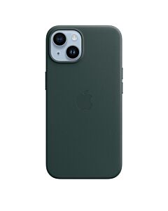 Skórzane etui z MagSafe do iPhone’a 14 – leśna zieleń