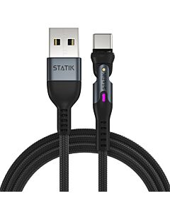 Statik 360 Kabel USB-A z trzema wymiennymi wtyczkami magnetycznymi 2m (USB-C / micro USB / lightning) - Czarny