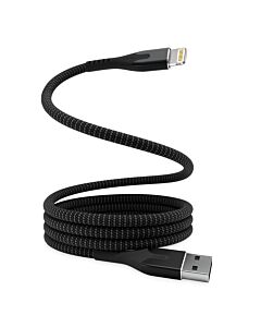 Statik MagStack Kabel USB-A na lightning w nylonowym oplocie zwijany magnetycznie 1m - Czarny
