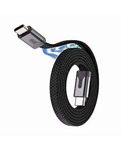 Statik MagStack Slim Pro Kabel USB-C na USB-C płaski w nylonowym oplocie zwijany magnetycznie 1m - Czarny