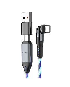 Statik PowerPivot GloBright Pro Kabel USB-C na USB-C z podświetleniem LED 2m