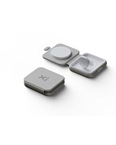 Xtorm Wireless Travel Chargers Składana bezprzewodowa ładowarka podróżna 2w1 15W - Szara