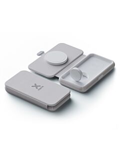 Xtorm Wireless Travel Chargers Składana bezprzewodowa ładowarka podróżna 3w1 15W - Szara