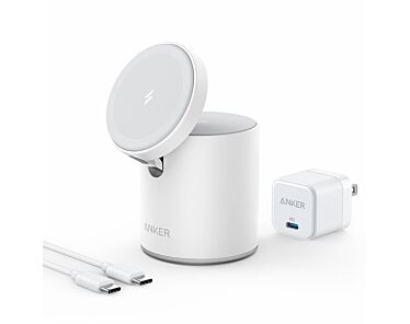 Anker Ładowarka indukcyjna PowerWave Mag 2 in 1 Dock Biała - Outlet