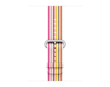 Apple Pasek nylonowy w kolorze różowym (prążki) do koperty 38mm / 40mm / 41mm / 42mm - rozmiar S/M