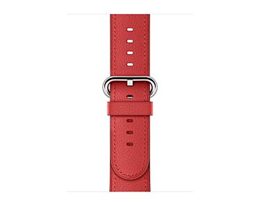 Apple Skórzany pasek z klamrą klasyczną w kolorze czerwonym do koperty 38mm / 40mm / 41mm / 42mm - rozmiar S/M