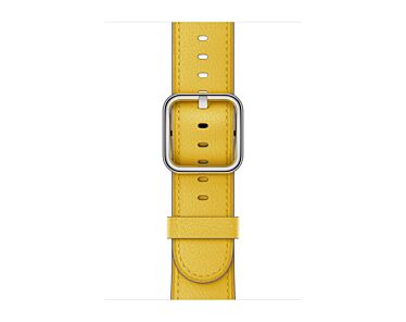Apple Skórzany pasek z klamrą klasyczną w kolorze słonecznika do koperty 42mm / 44mm / 45mm / 46mm / 49mm - rozmiar M/L