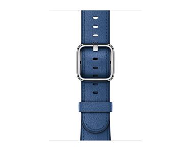Apple Skórzany pasek z klamrą klasyczną w kolorze szafirowym do koperty 42mm / 44mm / 45mm / 46mm / 49mm - rozmiar M/L  – Outlet