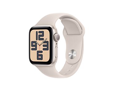 Apple Watch SE 2-gen. GPS Koperta 40mm z Aluminium w kolorze Księżycowej poświaty z Paskiem sportowym w kolorze Księżycowej poświaty - rozmiar S/M