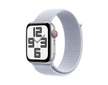 Apple Watch SE GPS + Cellular Koperta 44mm z Aluminium w kolorze Srebrnym z Opaską sportową w kolorze Błękitnego obłoku